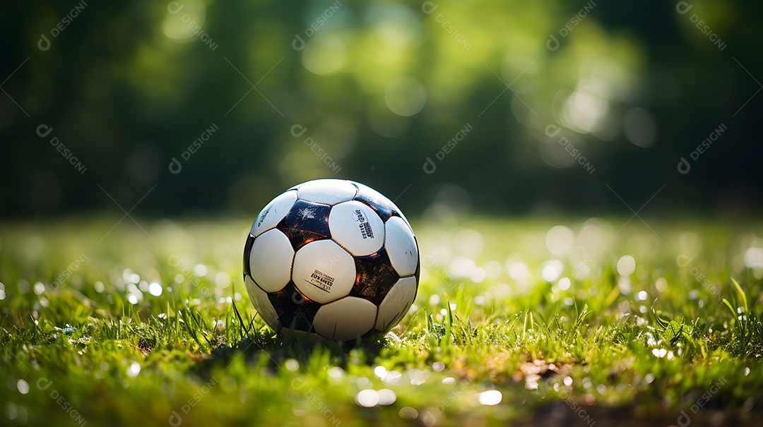 Bola de futebol no gramado