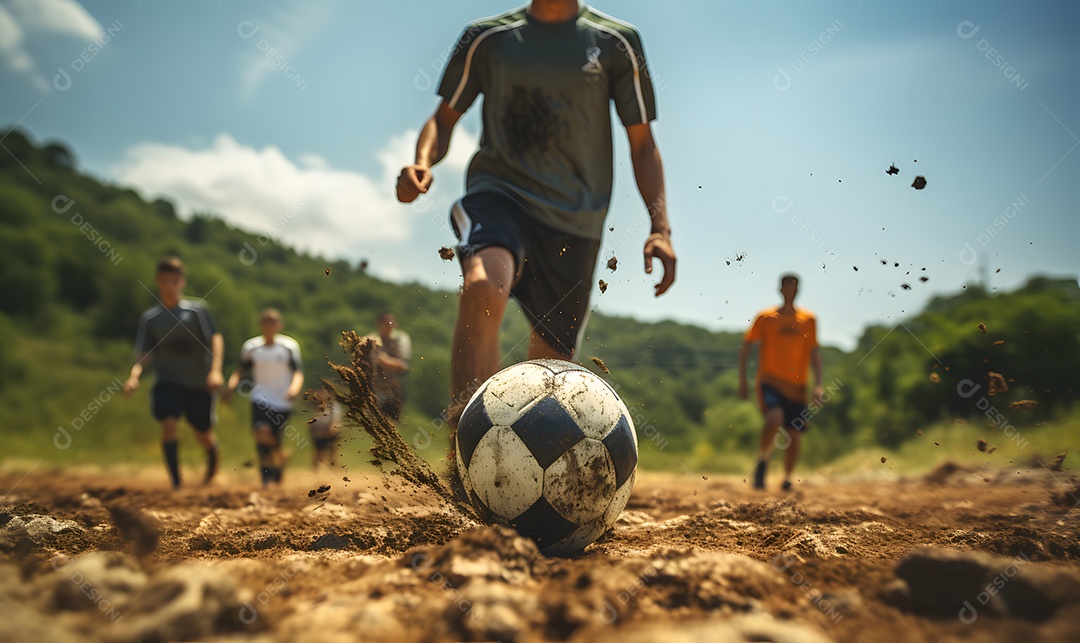 Crianças brincando de futebol