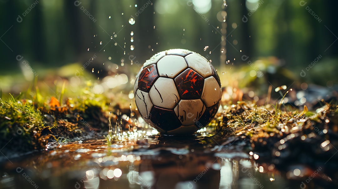Bola de futebol no campo