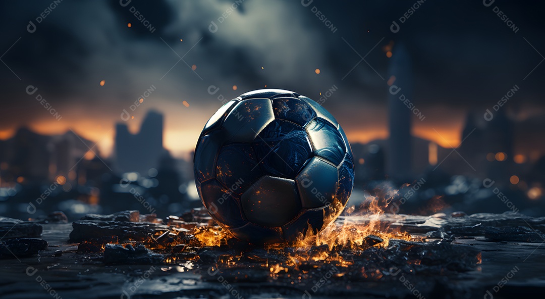 Detalhes bola de futebol no campo