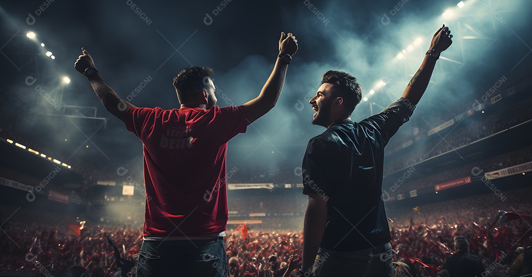 Jogadores de futebol comemorando vitória