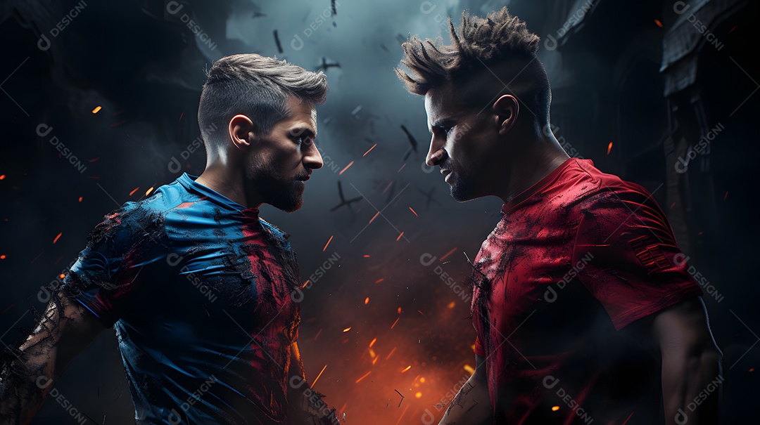 Jogadores de futebol no campo