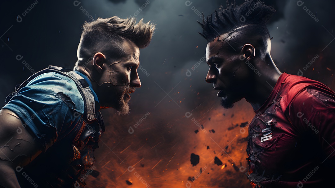 Jogadores de futebol no campo