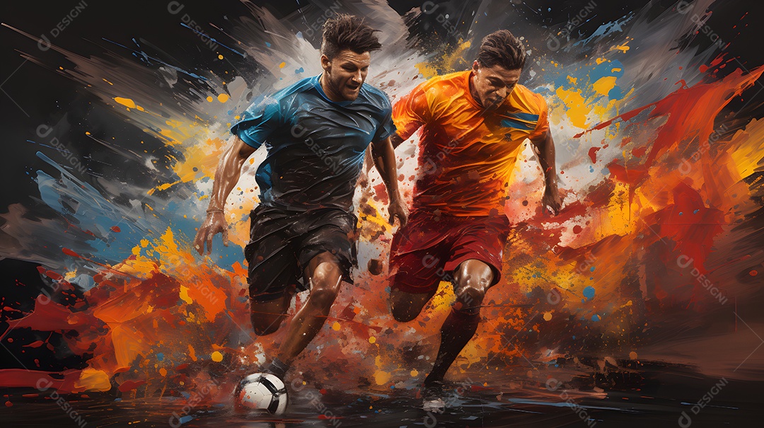 Jogadores de futebol no campo