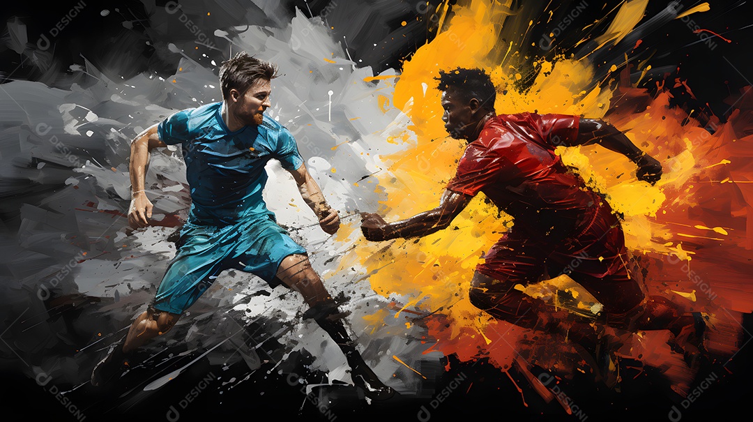 Jogadores de futebol no campo