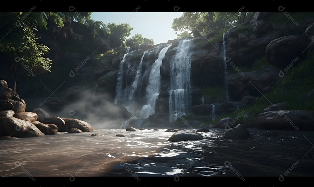 Vista de uma linda cachoeira