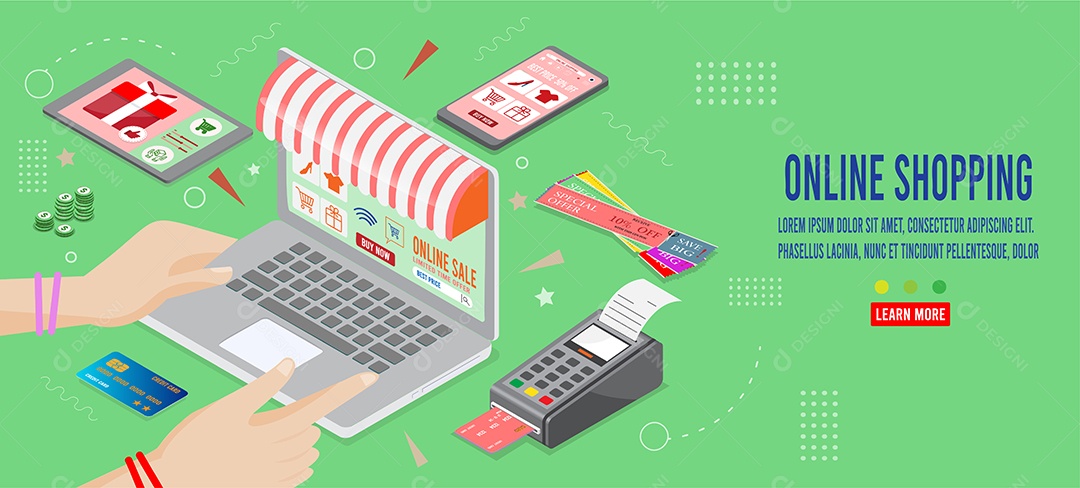 Lojas Online Ilustração Vetor EPS