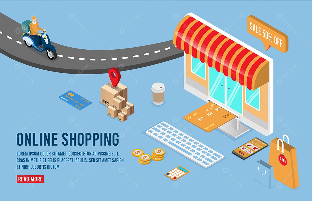 Lojas Online Ilustração Vetor EPS