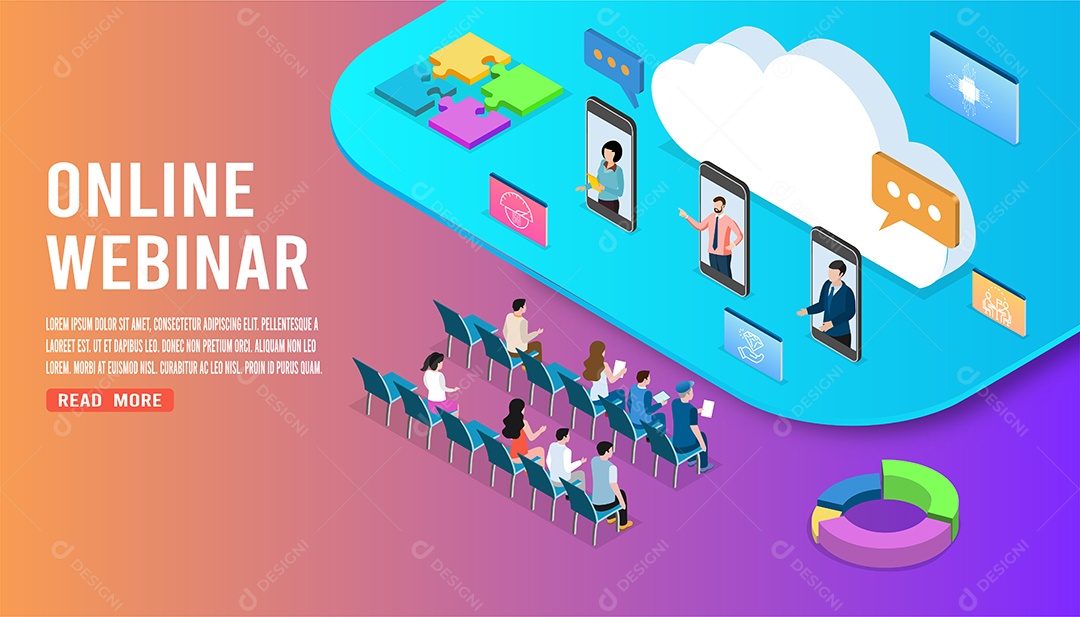 Webinar Online Ilustração Vetor EPS