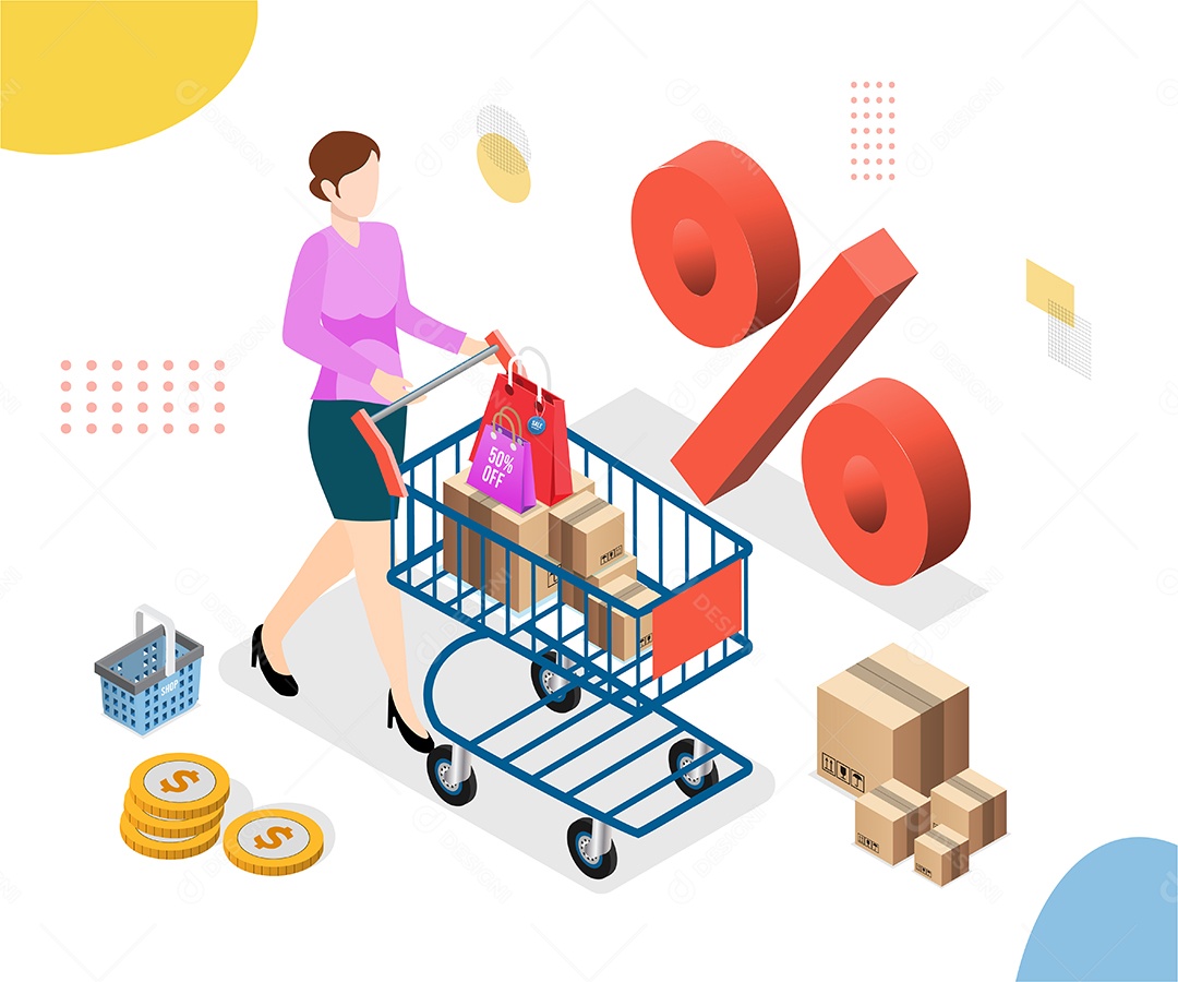 Compras Ilustração Vetor EPS