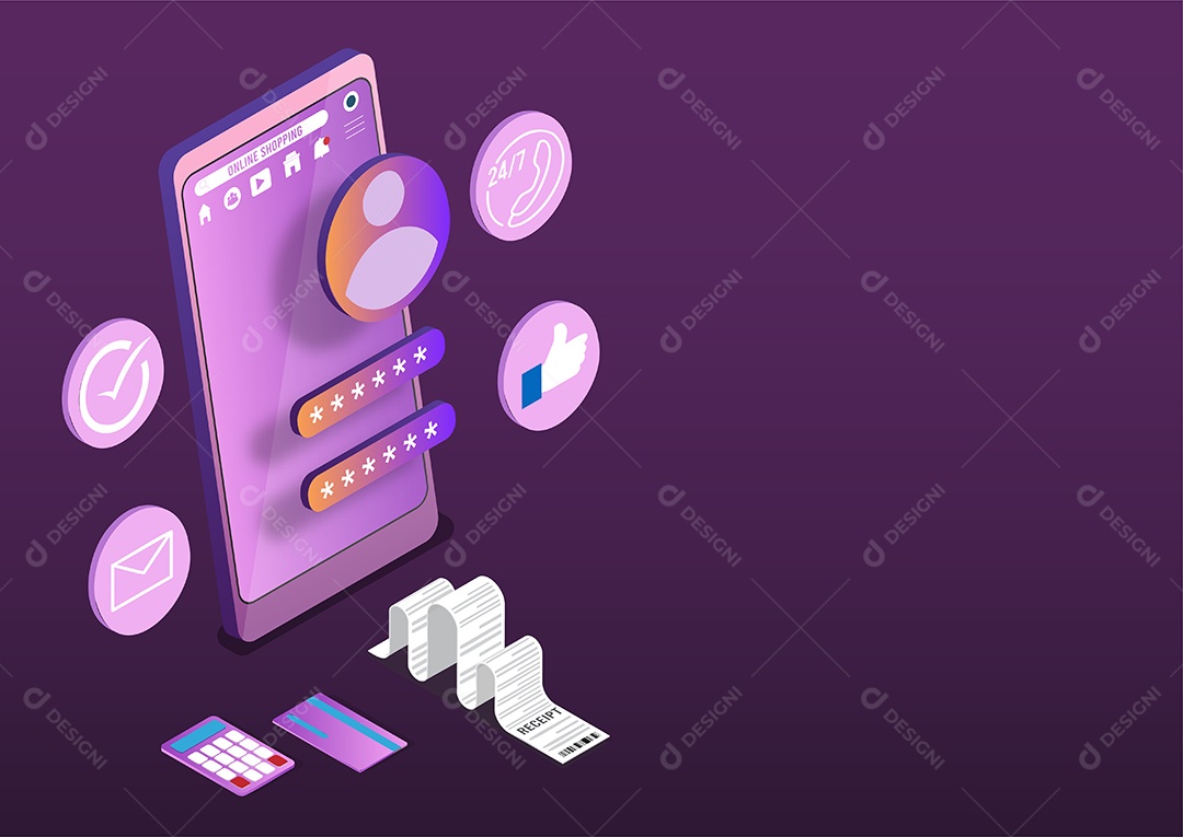 Interface de Um Celular Ilustração Vetor EPS