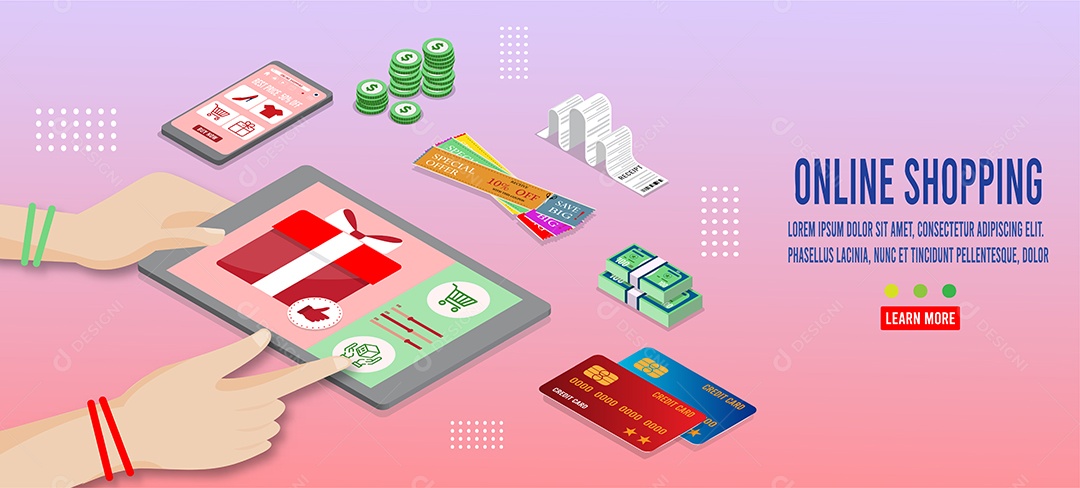 Compras Online Ilustração Vetor EPS