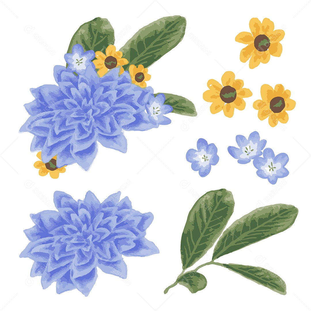 Flores Ilustração Vetor EPS