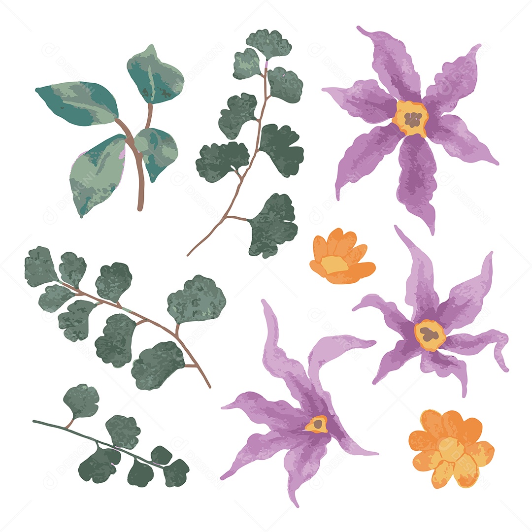 Flores Ilustração Vetor EPS