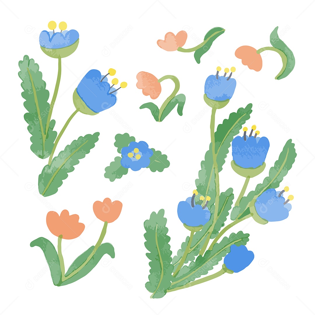 Flores Ilustração Vetor EPS