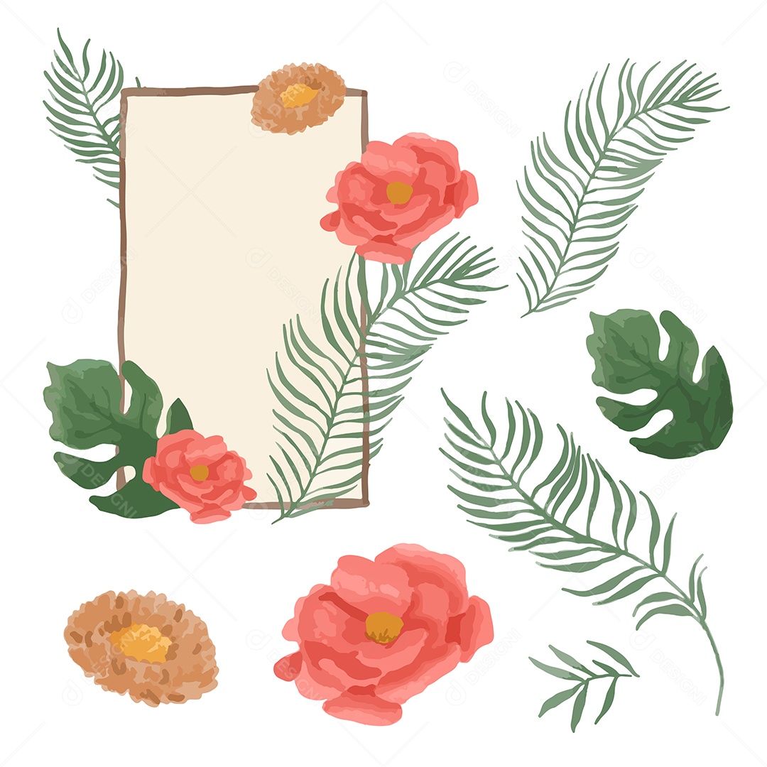 Flores Ilustração Vetor EPS