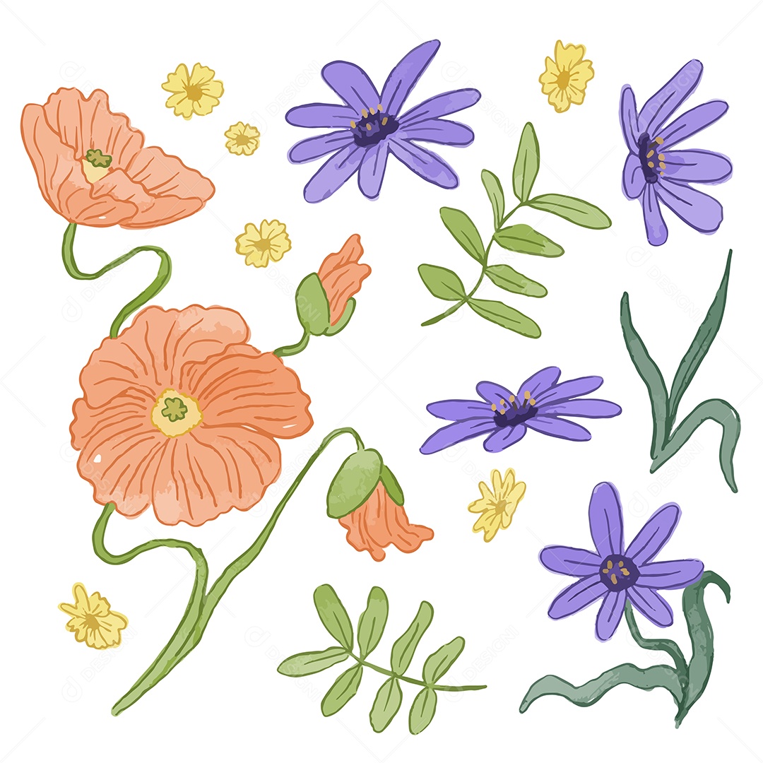 Flores Ilustração Vetor EPS