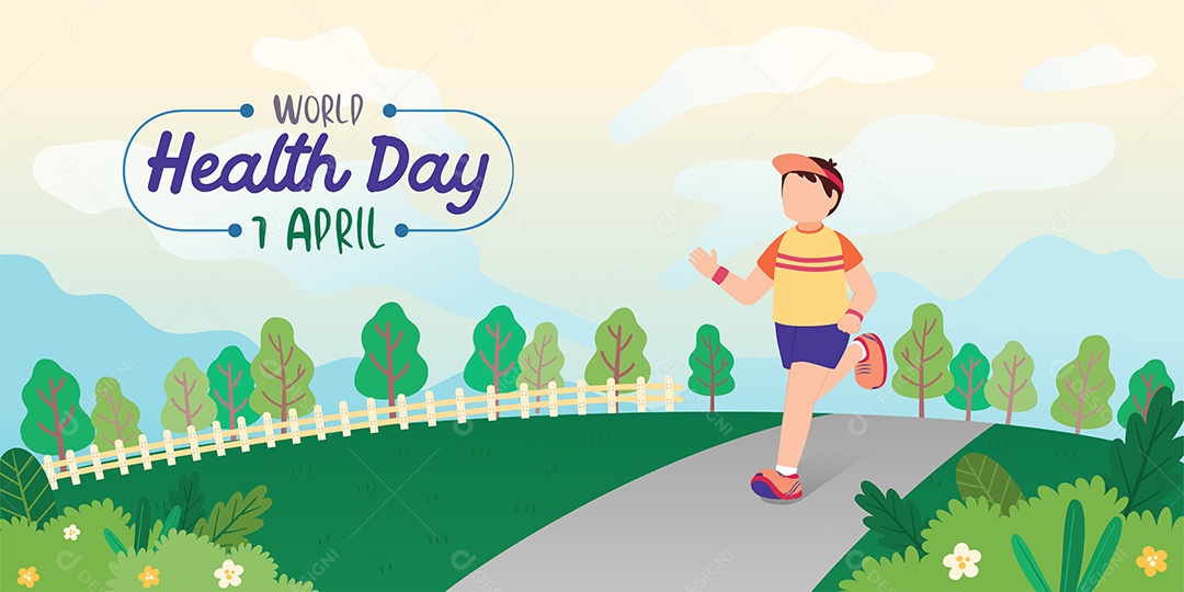 Ilustração do Dia Mundial da Saúde Vetor EPS