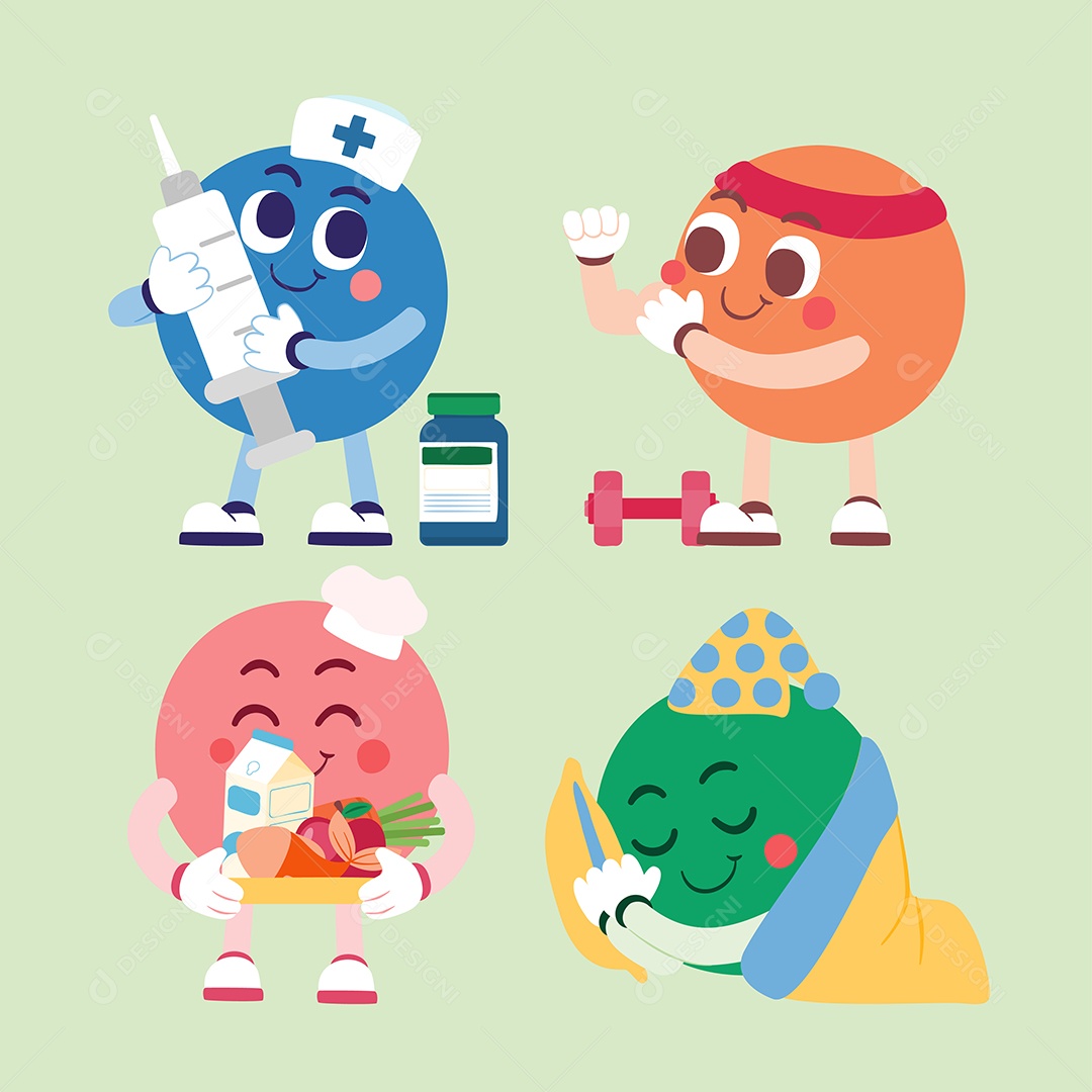 Ilustração do Dia Mundial da Saúde Vetor EPS