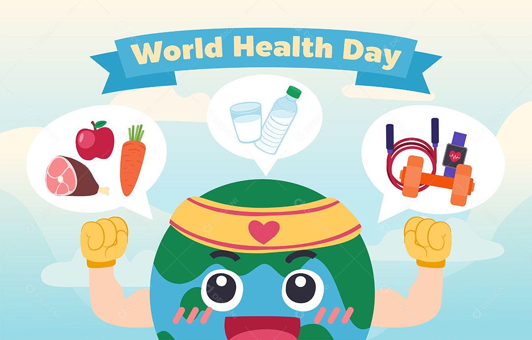 Ilustração do Dia Mundial da Saúde Vetor EPS