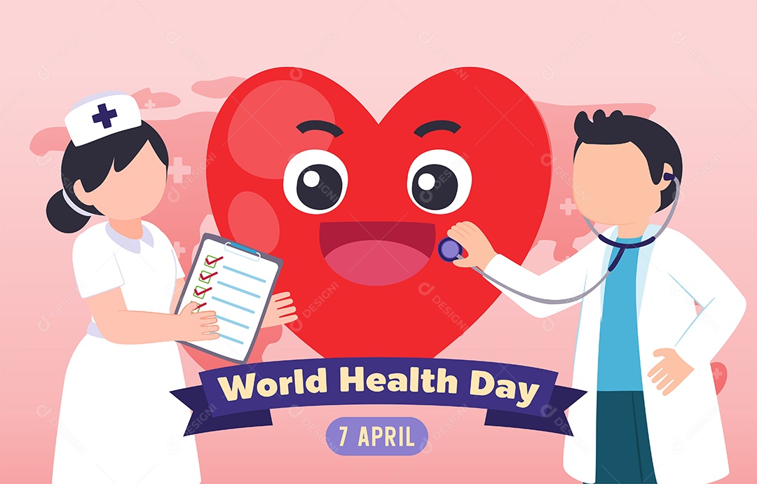 Ilustração do Dia Mundial da Saúde Vetor EPS