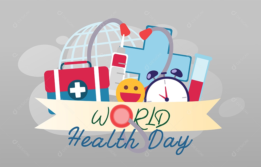 Ilustração do Dia Mundial da Saúde Vetor EPS