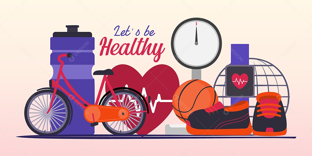 Estilo de Vida Saudável Ilustração Vetor EPS