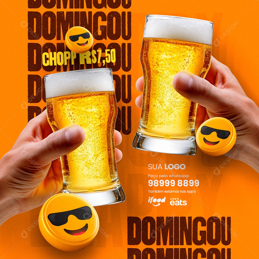 Cervejaria Domingou Chopp 7,50 Social Media PSD Editável