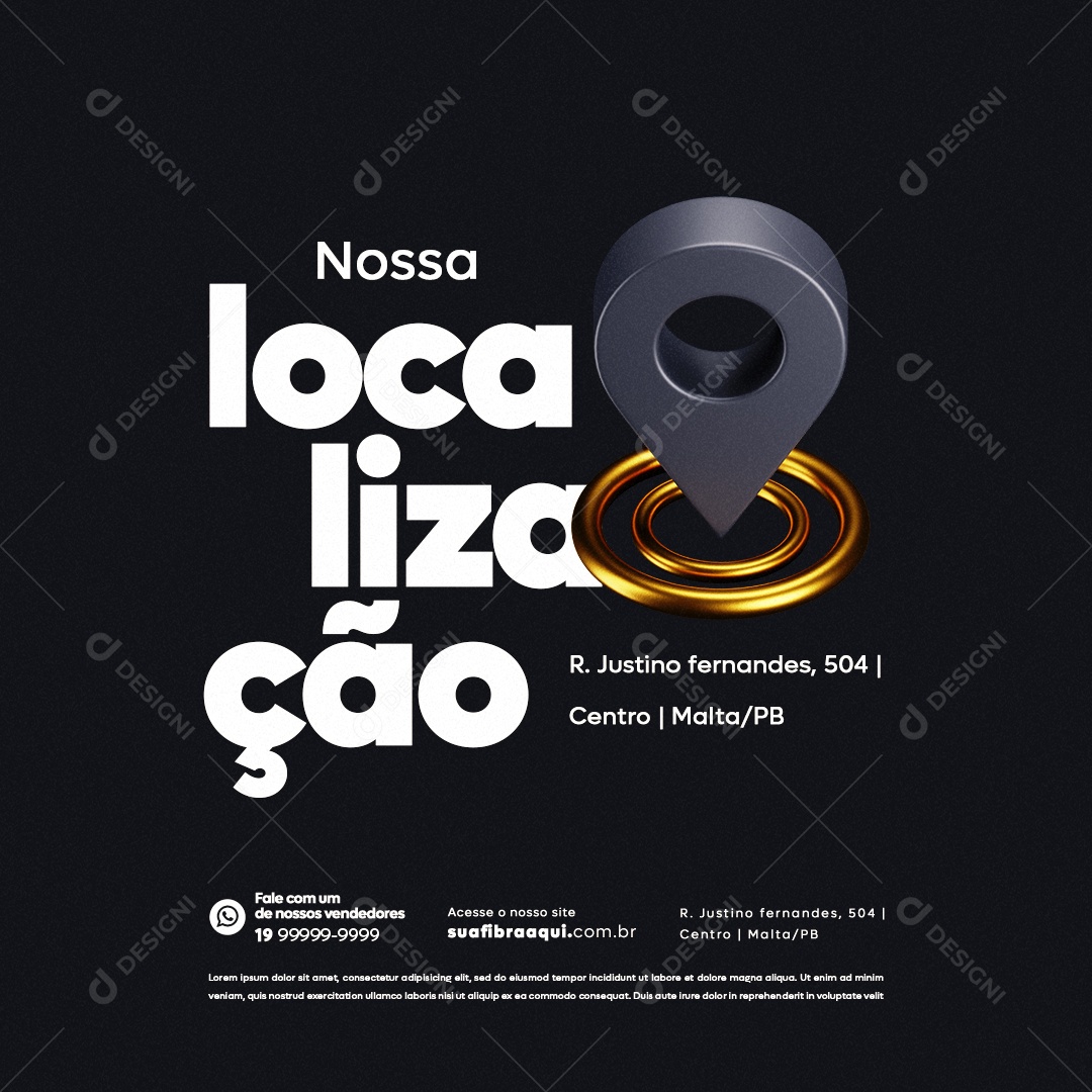 Provedor De Internet Nossa Localização Social Media PSD Editável