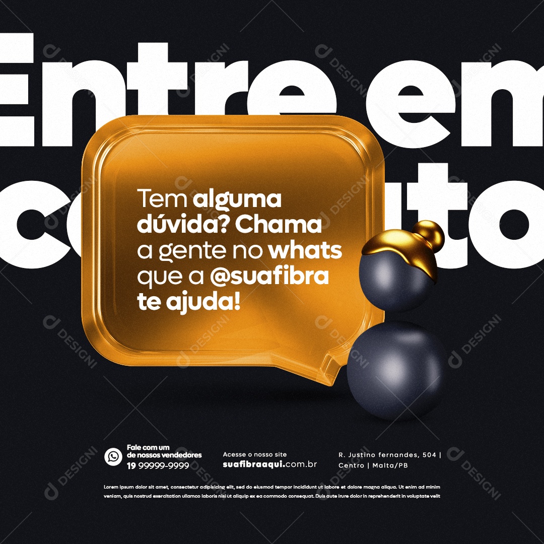 Provedor De Internet Tem Alguma Dúvida Social Media PSD Editável