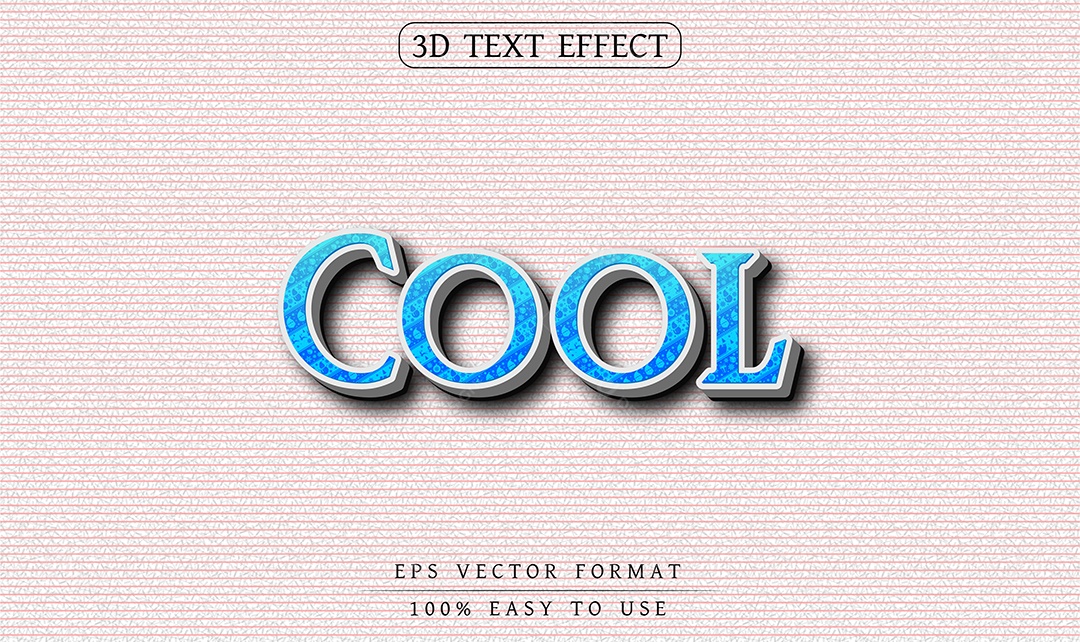 Efeito de Texto 3D Cool Fundo Roxo Vetor EPS