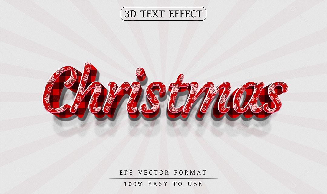 Efeito de Texto 3D Christmas Vetor EPS