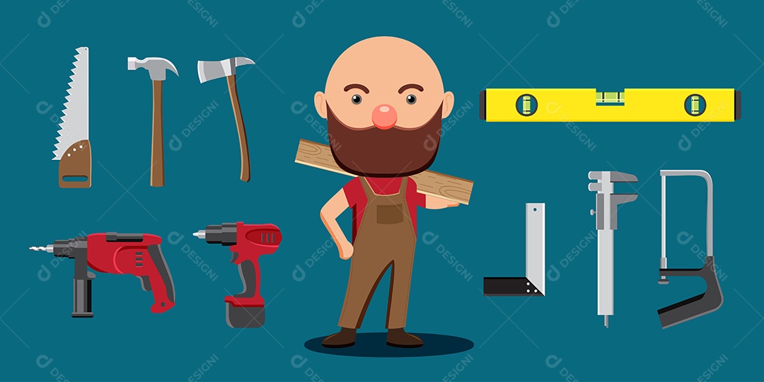 Carpinteiro Ilustrações Vetor EPS