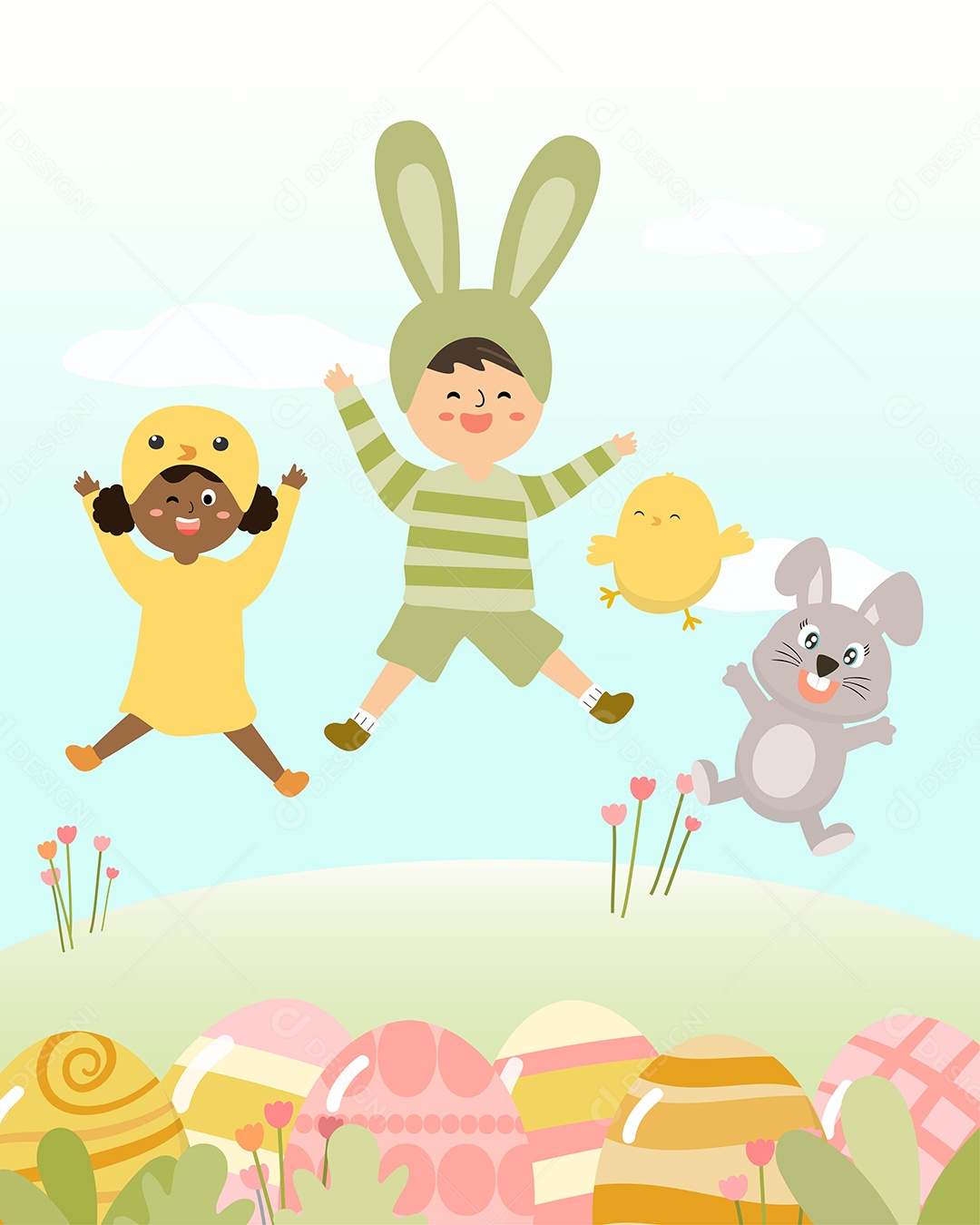 Animais da Páscoa Ilustração Vetor EPS