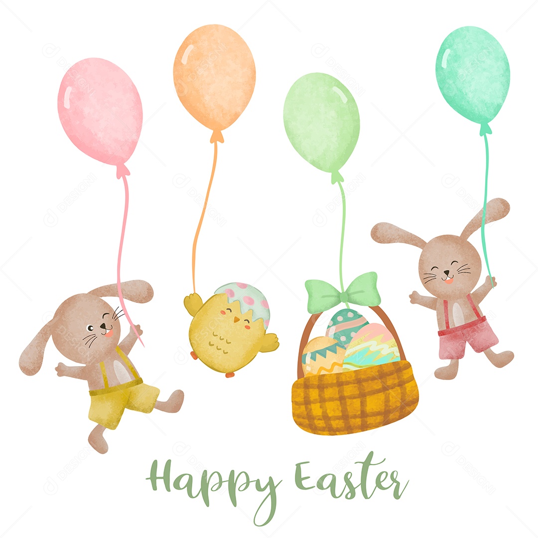 Animais da Páscoa Ilustração Vetor EPS