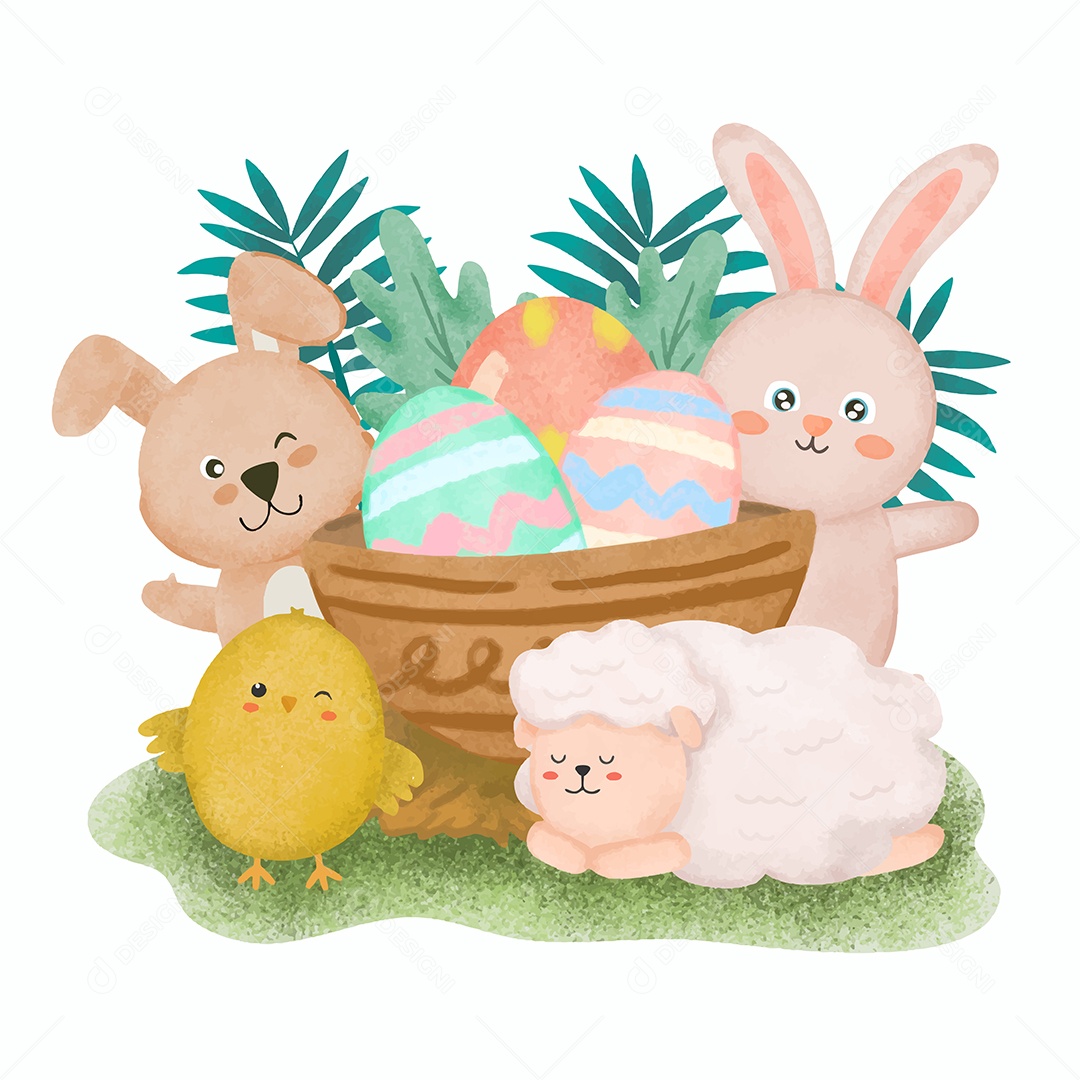 Coelho da Páscoa Ilustrações Vetor EPS