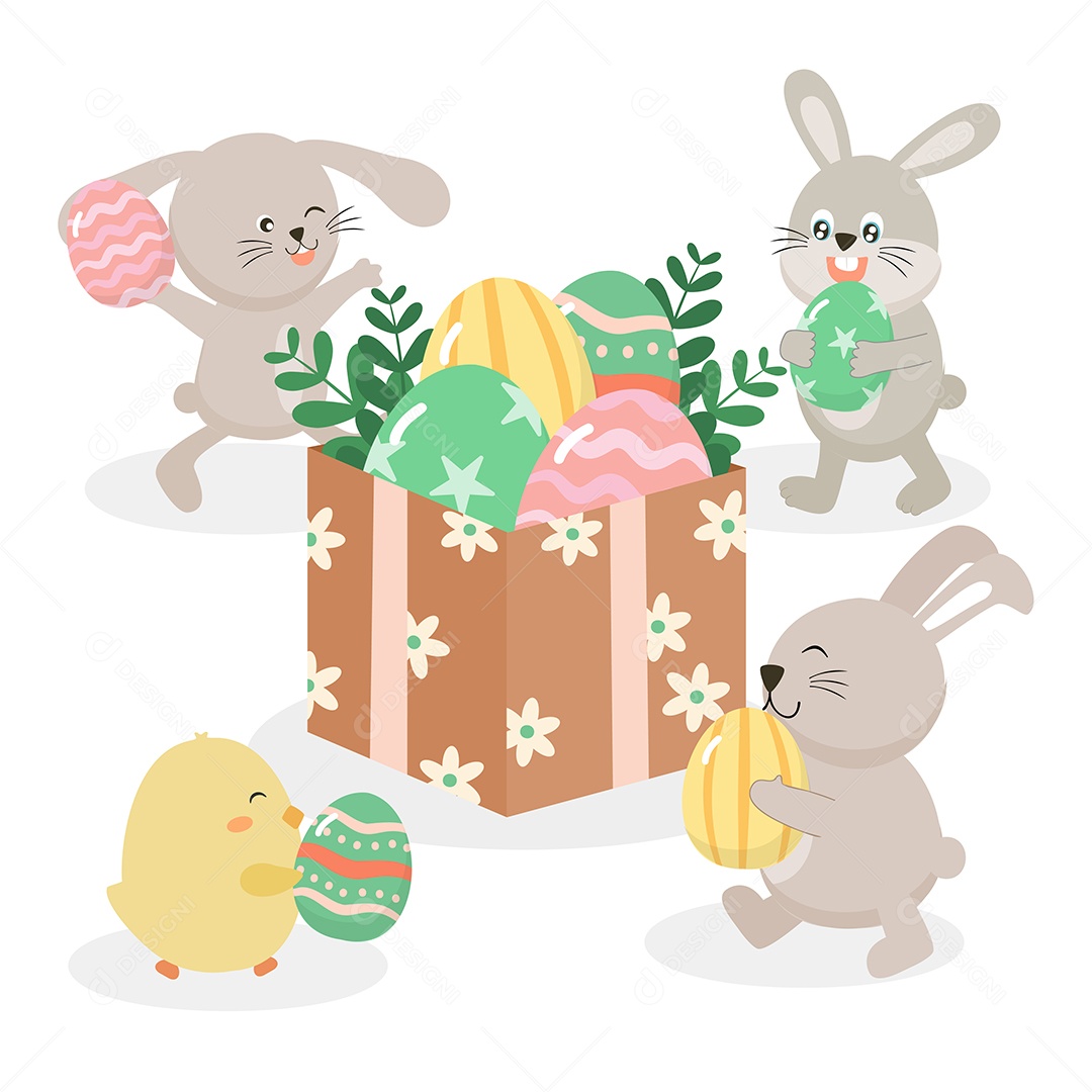 Coelho da Páscoa Ilustrações Vetor EPS