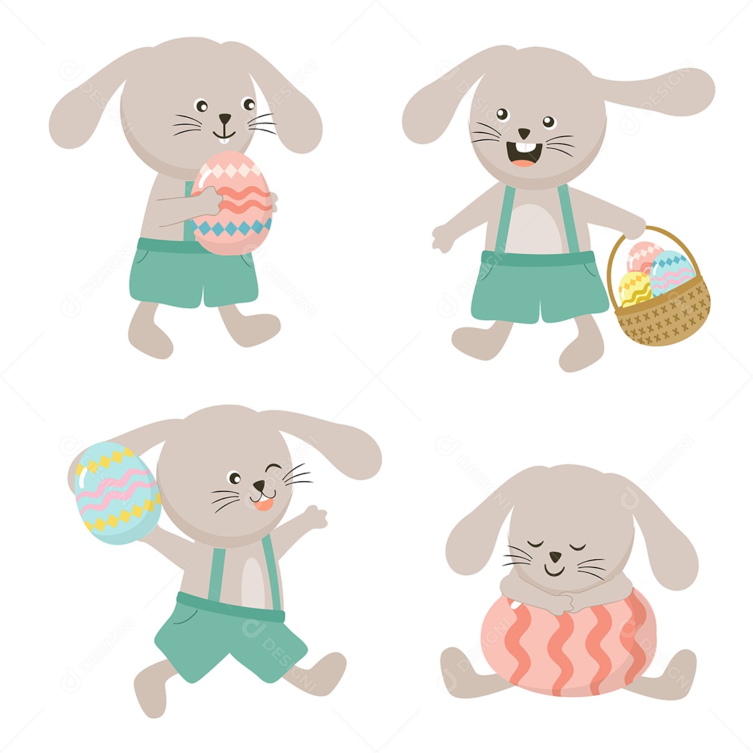 Coelho da Páscoa Ilustrações Vetor EPS
