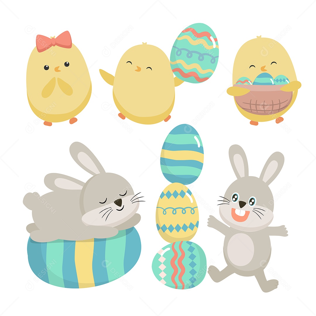 Coelho da Páscoa Ilustrações Vetor EPS