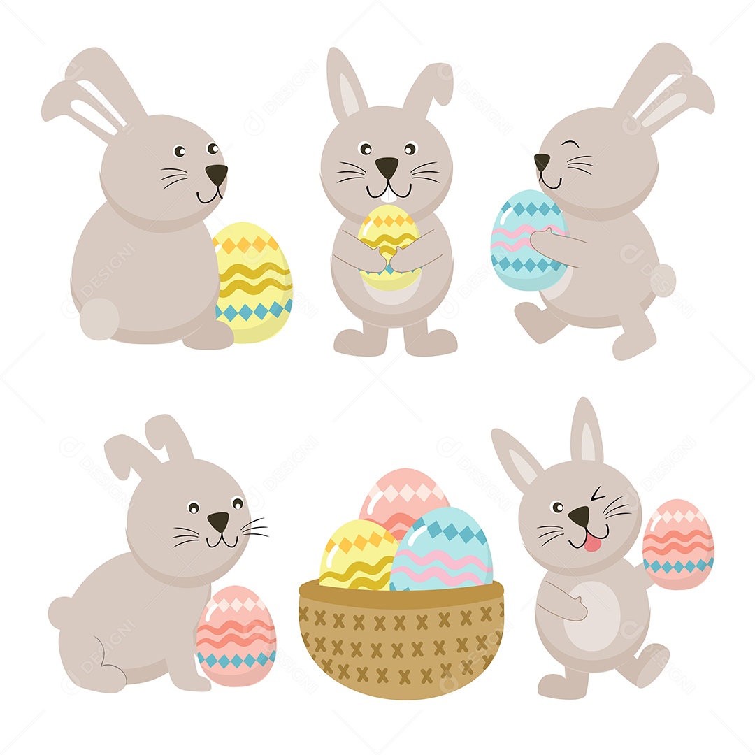 Coelho da Páscoa Ilustrações Vetor EPS