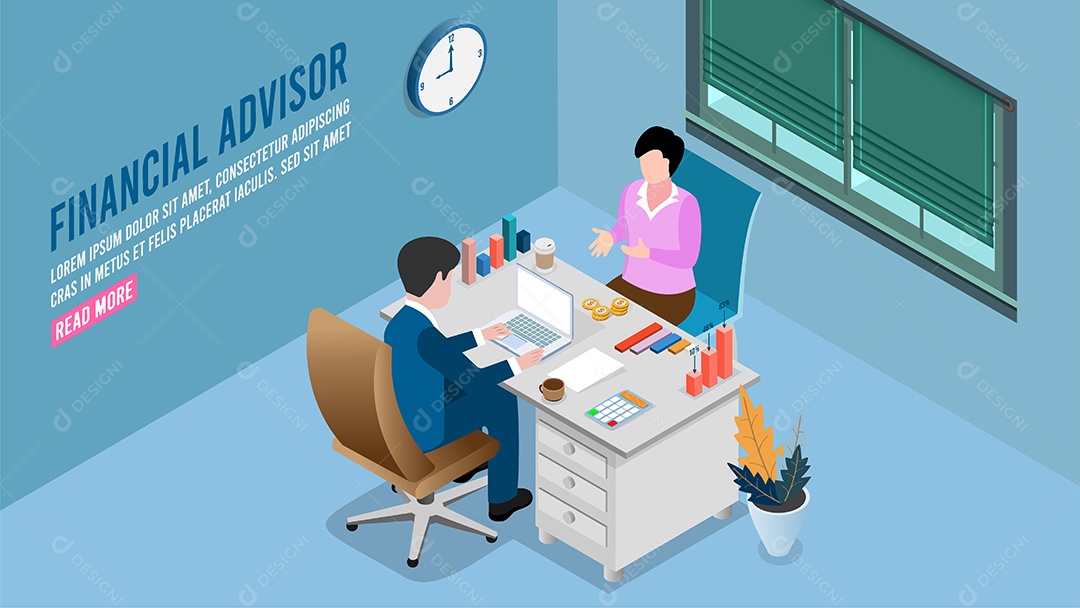 Conceito de Aconselhamento Financeiro Ilustração Vetor EPS