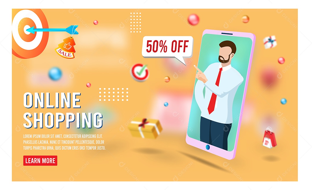 Processo de Compras Online Ilustração Vetor EPS