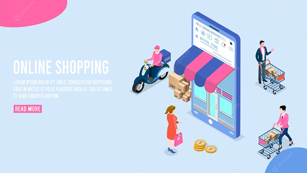 Compras Online Ilustração Vetor EPS