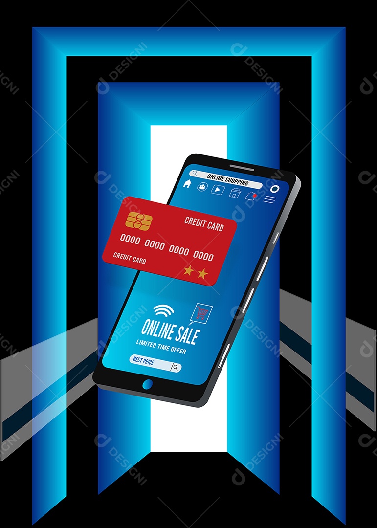 Lojas Online Ilustração Vetor EPS