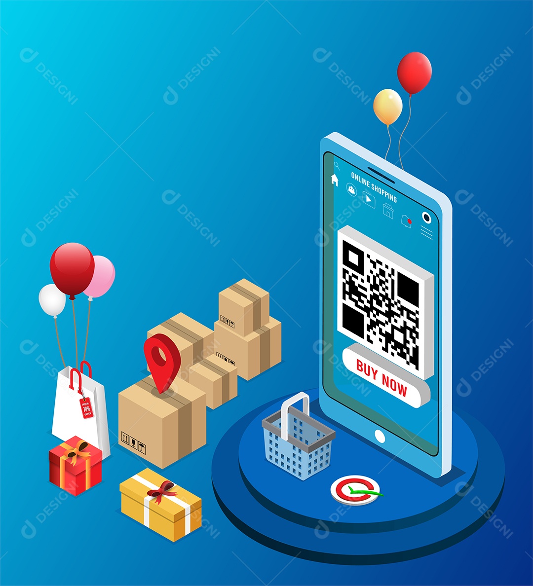 Lojas Online Ilustração Vetor EPS