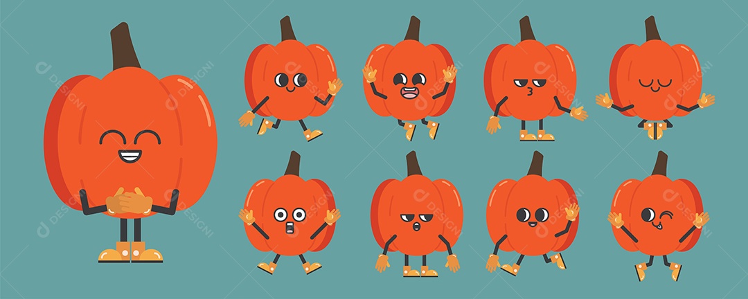 Abobora Personagem Ilustração Vetor EPS