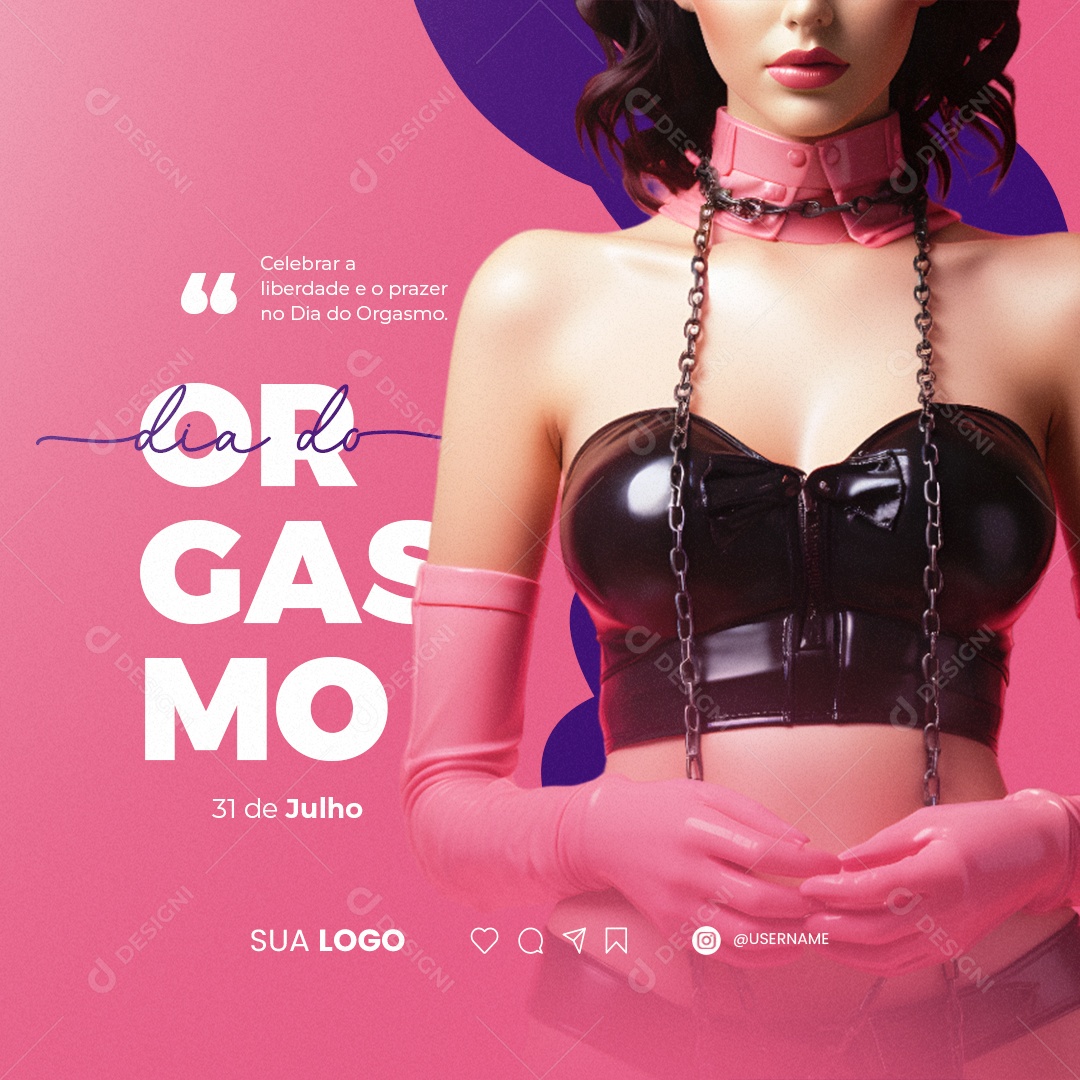 Celebrar a Liberdade e o Prazer no Dia do Orgasmo Social Media PSD Editável
