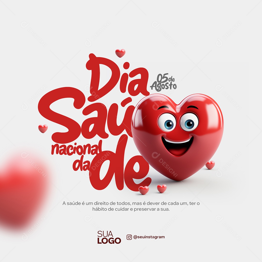 Social Media Dia Nacional Da Saúde 05 De Agosto PSD Editável
