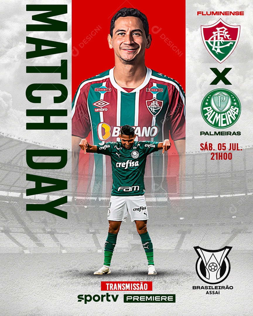 Social Media Futebol Fluminense X Palmeiras PSD Editável