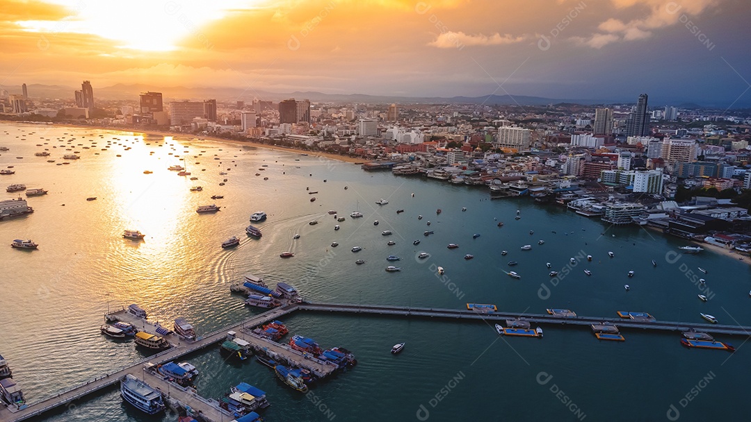 Miradouro da Praia de Pattaya na cidade de Pattaya Chonburi Tailândia